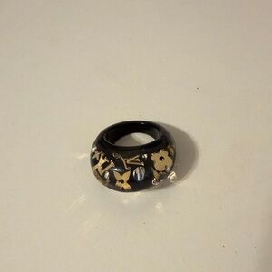 Louis Vuitton Chunky Black and Gold Ring